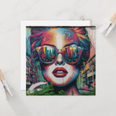 Abstrakte Frau in Sonnenbrille Karte (Vorderseite/Rückseite Beispiel)