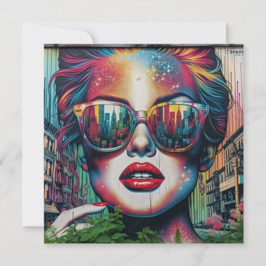 Abstrakte Frau in Sonnenbrille Karte (Vorderseite)