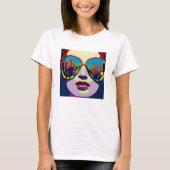 Abstrakte Frau in Sonnenbrille mit City Reflection T-Shirt (Vorderseite)
