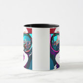 Abstrakte Frau in Sonnenbrille Reflektion Stadt Tasse (Zentrum)