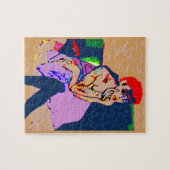 Abstrakte Frau in vielen Farben Puzzle (Horizontal)