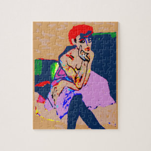 Abstrakte Frau in vielen Farben Puzzle