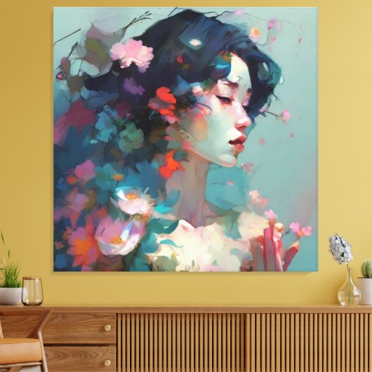 Abstrakte Frau Leinwanddruck (Insitu (Wohnzimmer))