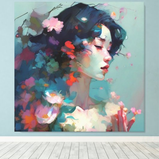 Abstrakte Frau Leinwanddruck (Insitu (Holzboden))