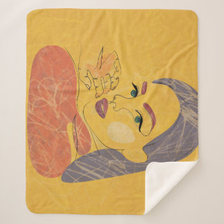 Abstrakte Frau: Minimalistisches Portrait Sherpadecke