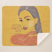 Abstrakte Frau: Minimalistisches Portrait Sherpadecke (Vorderseite (Horizontal))