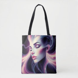 Abstrakte Frau mit Lichtdesign Tasche