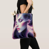 Abstrakte Frau mit Lichtdesign Tasche (Von Nahem)