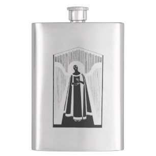 Abstrakte Frau Zeichnung Kunst Vintage Minimalisti Flachmann
