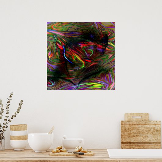 Abstrakte Frau zwei Poster (Küche)