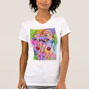 Abstrakte Frauen Gesicht T-Shirt