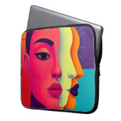 Abstrakte Frauen Gesichter Laptopschutzhülle (Vorderseite Links)