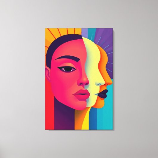 Abstrakte Frauen Gesichter Leinwanddruck (Vorderseite)