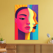 Abstrakte Frauen Gesichter Leinwanddruck (Insitu (Wohnzimmer))