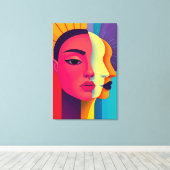 Abstrakte Frauen Gesichter Leinwanddruck (Insitu (Holzboden))