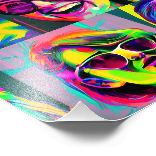 Abstrakte Frauen in Sonnenbrille Digitale Kunst Fotodruck (Ecke)