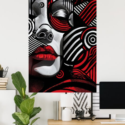 Abstrakte Frauen konfrontieren Poster (Heimbüro)