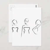 Abstrakte Frauen mit schönen Halsketten Postkarte (Vorne/Hinten)