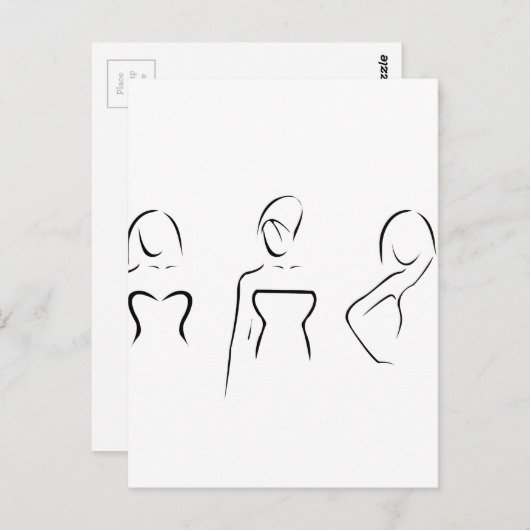 Abstrakte Frauen mit schönen Halsketten Postkarte (Vorne/Hinten)