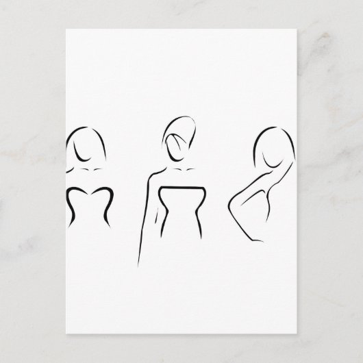 Abstrakte Frauen mit schönen Halsketten Postkarte (Vorderseite)