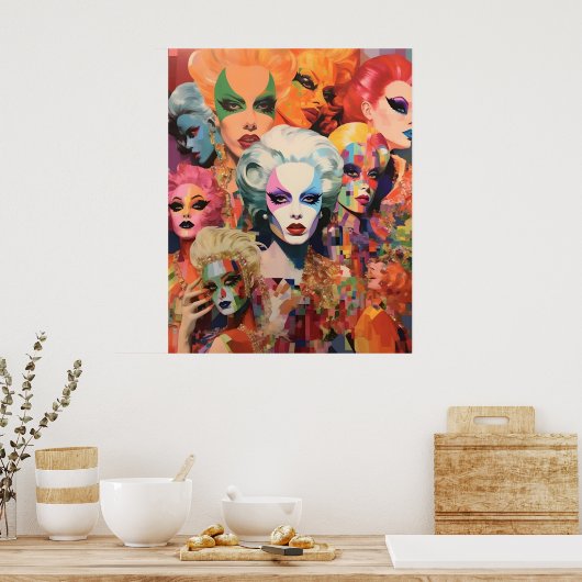 Abstrakte Frauen Poster (Küche)