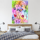 Abstrakte Frauen sehen Moods gegenüber - kubistisc Leinwanddruck (Insitu (Schlafzimmer))