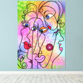 Abstrakte Frauen sehen Moods gegenüber - kubistisc Leinwanddruck (Insitu (Holzboden))