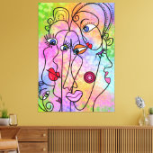 Abstrakte Frauen sehen Moods gegenüber - kubistisc Leinwanddruck (Insitu (Wohnzimmer))