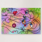 Abstrakte Frauen sehen Moods gegenüber - kubistisc Puzzle (Horizontal)