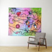 Abstrakte Frauen sehen Moods gegenüber - kubistisc Wandteppich (Beispiel (Horizontal))