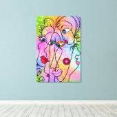 Abstrakte Frauen sehen sich Canvas gegenüber, druc Leinwanddruck (Insitu (Holzboden))