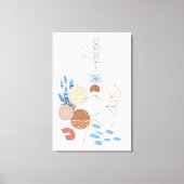 Abstrakte Frauen sehen sich der blauen Blume gegen Leinwanddruck (Vorderseite)