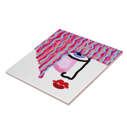 Abstrakte Frauengesicht Fliese (Seite)