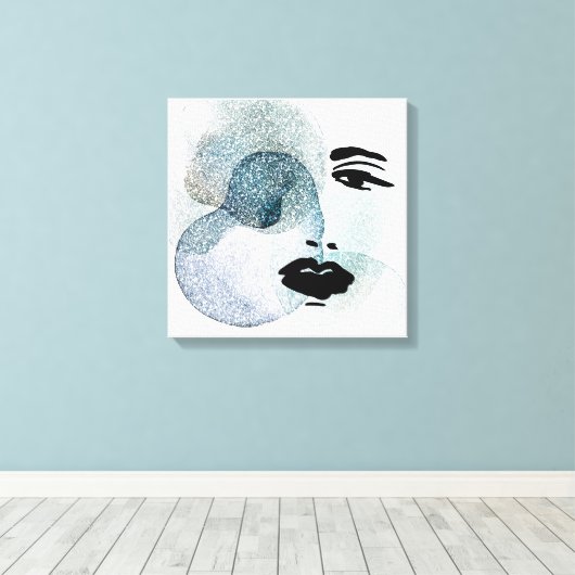 Abstrakte Frauengesicht Leinwanddruck (Insitu (Holzboden))