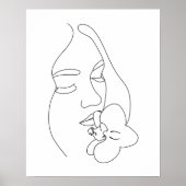 Abstrakte Frauengesicht mit einer Blume Art Poster (Vorne)