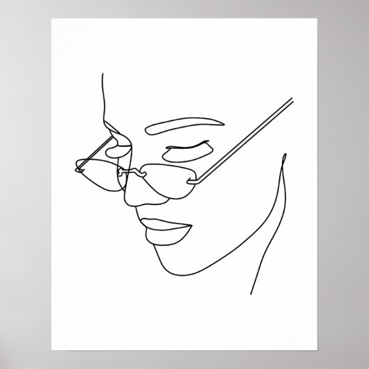 Abstrakte Frauengesicht mit Sonnenbrille Art Poster (Vorne)