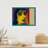 Abstrakte Frauengesicht Poster (Küche)