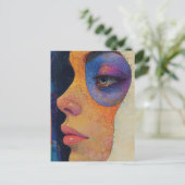 Abstrakte Frauengesicht Postkarte (Stehend Vorderseite)