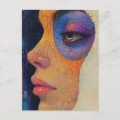 Abstrakte Frauengesicht Postkarte (Vorderseite)