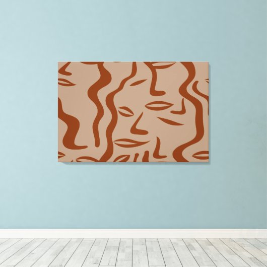 Abstrakte Frauengesichtszüge Leinwanddruck (Insitu (Holzboden))