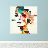 Abstrakte Frauenkunst Leinwanddruck (Insitu (Holzboden))