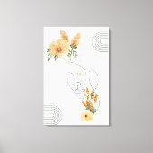 Abstrakte Frauenkunst mit orangefarbenen Blume Leinwanddruck (Vorderseite)