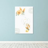 Abstrakte Frauenkunst mit orangefarbenen Blume Leinwanddruck (Insitu (Holzboden))