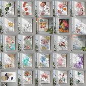 Abstrakte Frauenkunst mit violetten Blüten Leinwanddruck