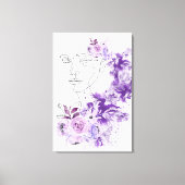 Abstrakte Frauenkunst mit violetten Blüten Leinwanddruck (Vorderseite)