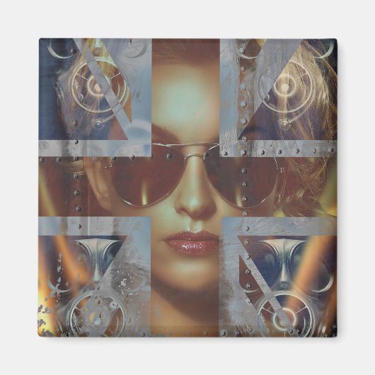 Abstrakte Frauenmagnet Magnet (Vorne)