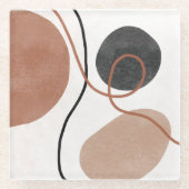 Abstrakte Freeform-Formen - braun und schwarz Glasuntersetzer (Vorderseite)