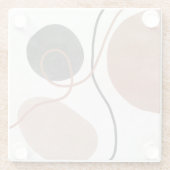 Abstrakte Freeform-Formen - braun und schwarz Glasuntersetzer (Rückseite)