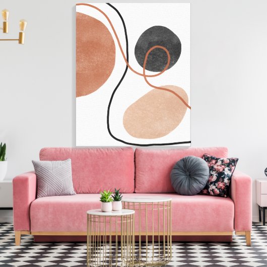 Abstrakte Freeform-Formen - braun und schwarz Leinwanddruck (Insitu (Wohnzimmer))