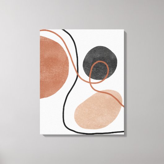 Abstrakte Freeform-Formen - braun und schwarz Leinwanddruck (Vorderseite)